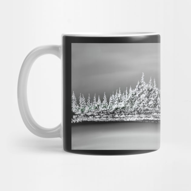 Winter pine trees, snow covered trees by TerrySrArtShop